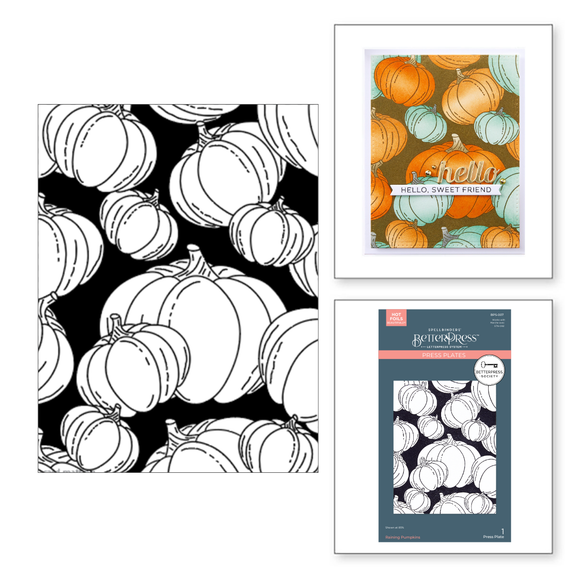 Spellbinders - Raining Pumpkins Press Plate - BetterPress Society September 2024  Spellbinders - Raining Pumpkins Press Plate - BetterPress Society September 2024