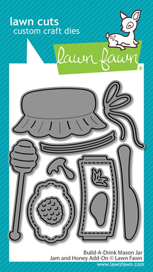 Lawn Fawn - Build-A-Drink Mason Jar Jam And Honey Add-On Stand-Alone Die
