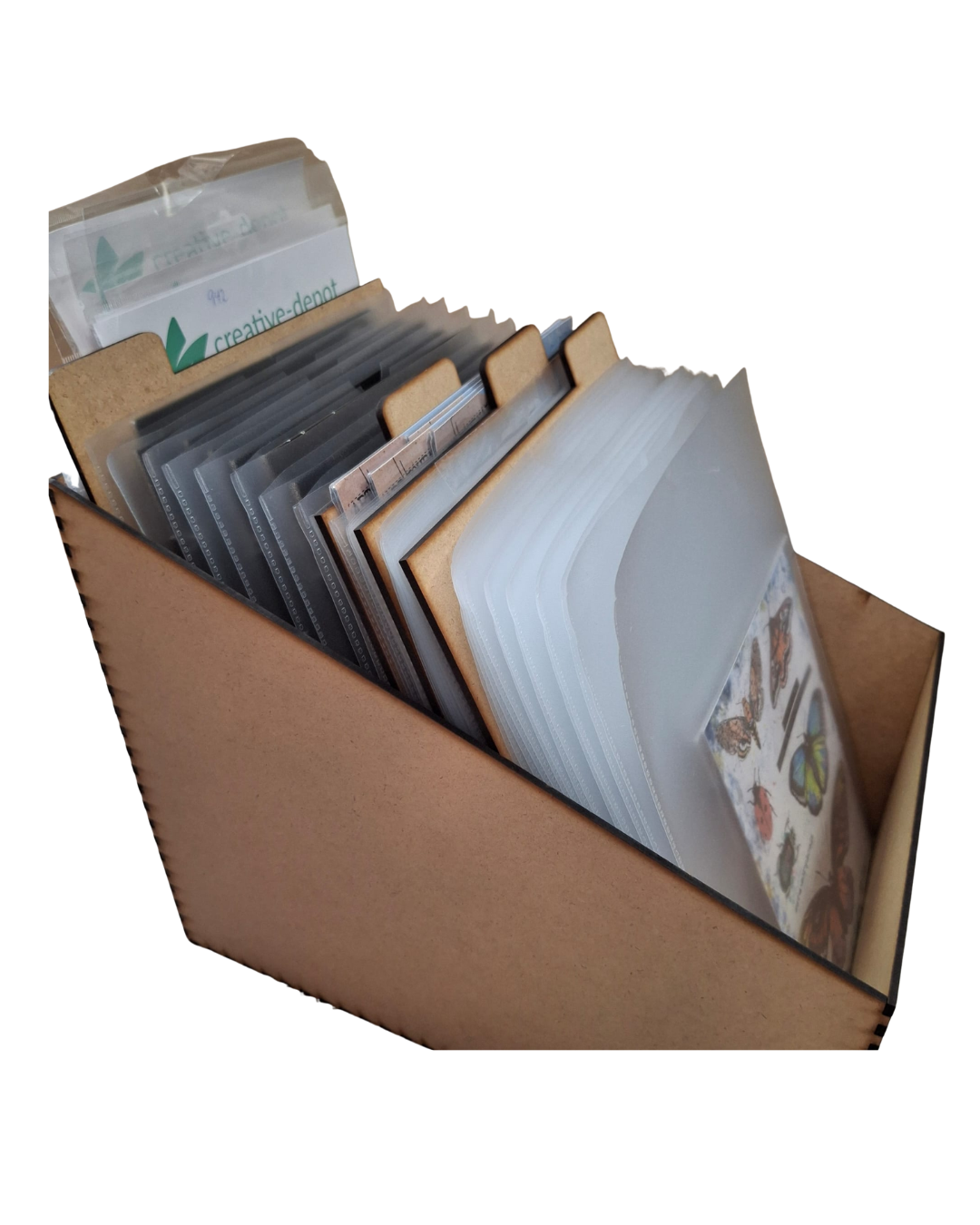 A4 BOX für Stempel / Stanzen mit 50 Hüllen + 4 Tabs