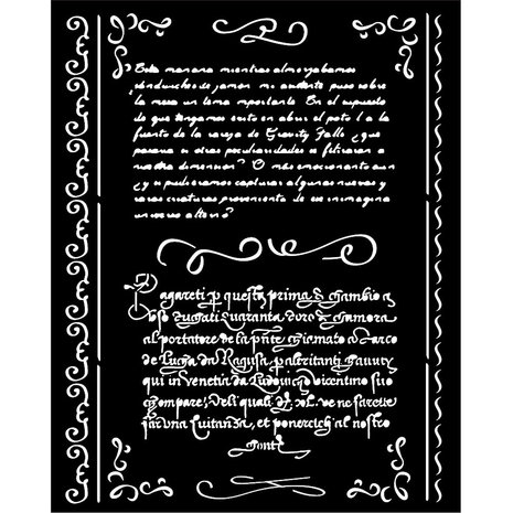 Stamperia - Vintage Library Thick Stencil 20x25cm Letters