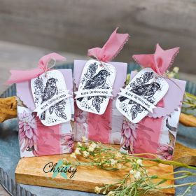 Creative Depot - Designpapier - Blüten und Federn - Doppelseitig bedruckt