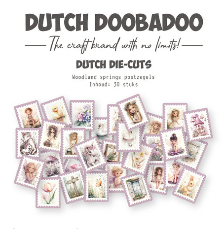 Dutch Doobadoo - Woodland Springs Dutch Die-Cuts Spring Poststamps (30pcs)