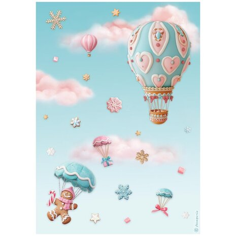 Stamperia - Candy Christmas A4 Rice Paper Air Balloons