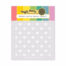 Waffle Flower - Dashed Lattice Hearts Stencil