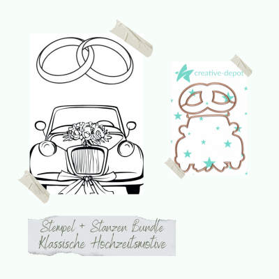 Creative Depot -  Bundle - Klassische Hochzeitsmotive - Stempelset & Stanzen 