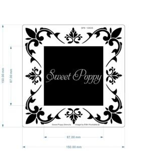 Sweet Poppy Stencil: Ornate Frame Aperture Square