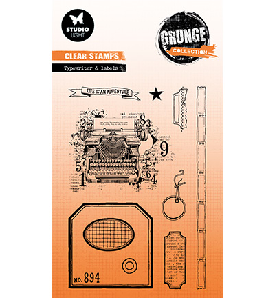 SL Clear Stamp - Typewriter & Labels Grunge Collection nr.826