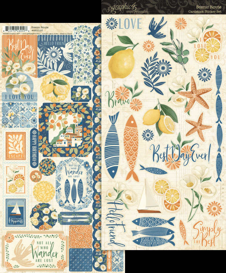 Graphic 45 - Scenic Route Sticker Set