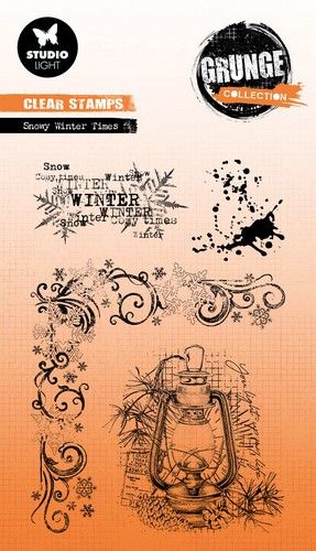 Studio Light Clear Stamp Snowy winter times Grunge Coll. nr.682