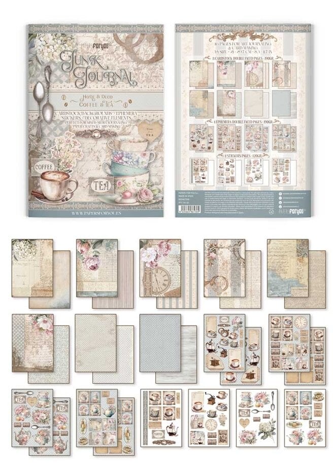 Papers For You - Home & Deco Coffee & Tea A4 Junk Journal