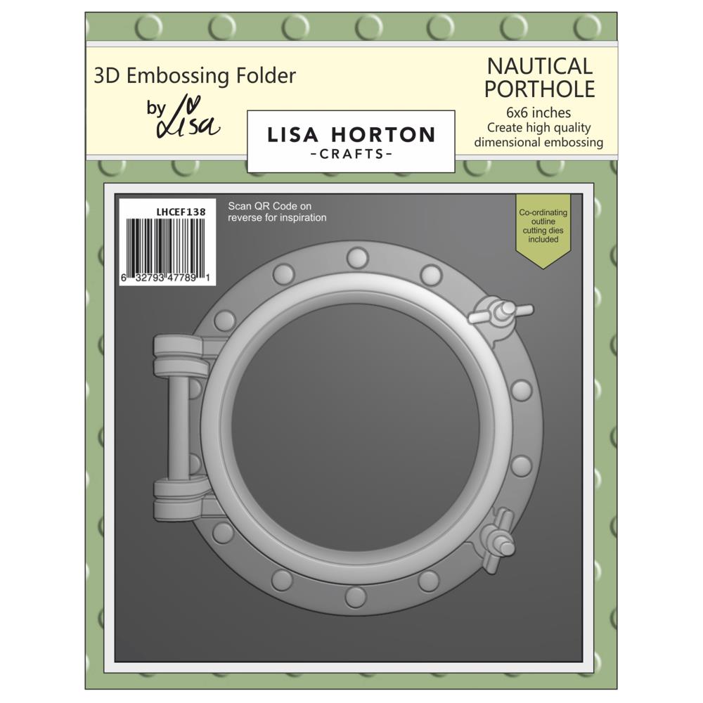 Lisa Horton Crafts Embossing Folder And Die 6"X6" -  Nautical Porthole 