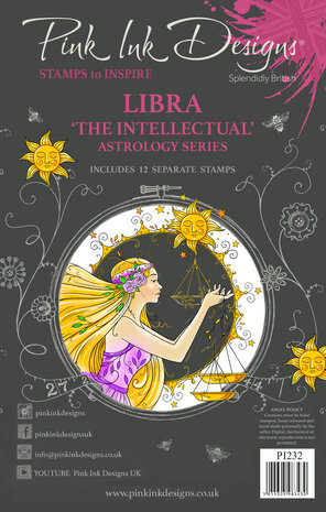 Pink Ink Designs - Libra "The Intellectual" A5 Clear Stamps Pink Ink Designs - Libra "The Intellectual" A5 Clear Stamps