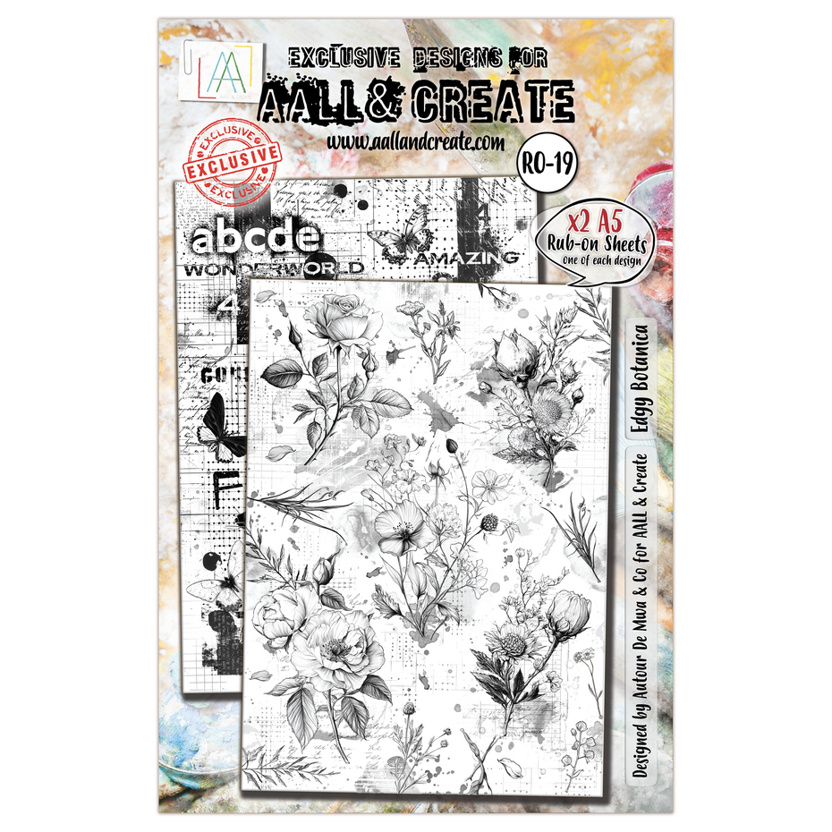AALL & Create - Whispering Botanica A5 Rub-Ons Edgy Botanica