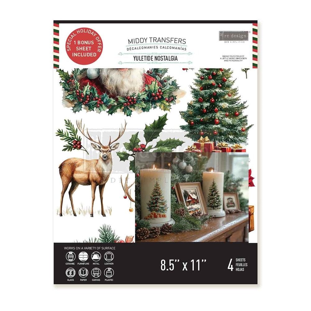 Re-Design with Prima - Yuletide Nostalgia 8,5x11 Inch Middy Transfers (3pcs)
