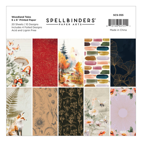 Spellbinders - Woodland Tales 6" x 6" Paper Pack from the Woodland Tales Collection Spellbinders - Woodland Tales 6" x 6" Paper Pack from the Woodland Tales Collection