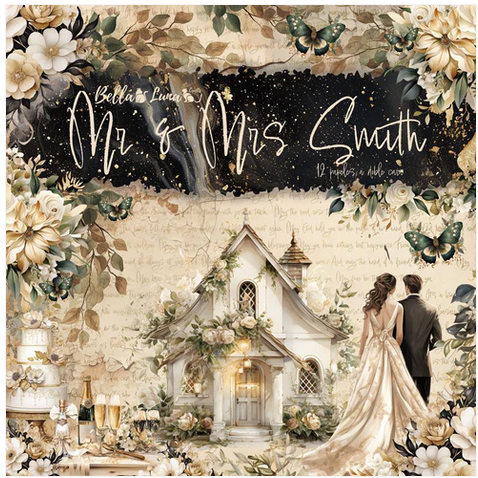  Bellaluna - Pad 12x12" Bellaluna Crafts with 12 double-sided Mr & Mrs Smith papers