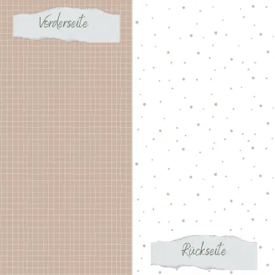 Creative Depot - Designpapier - Basic - Latte - Doodle Gitter + Sternchenregen - Doppelseitig bedruckt