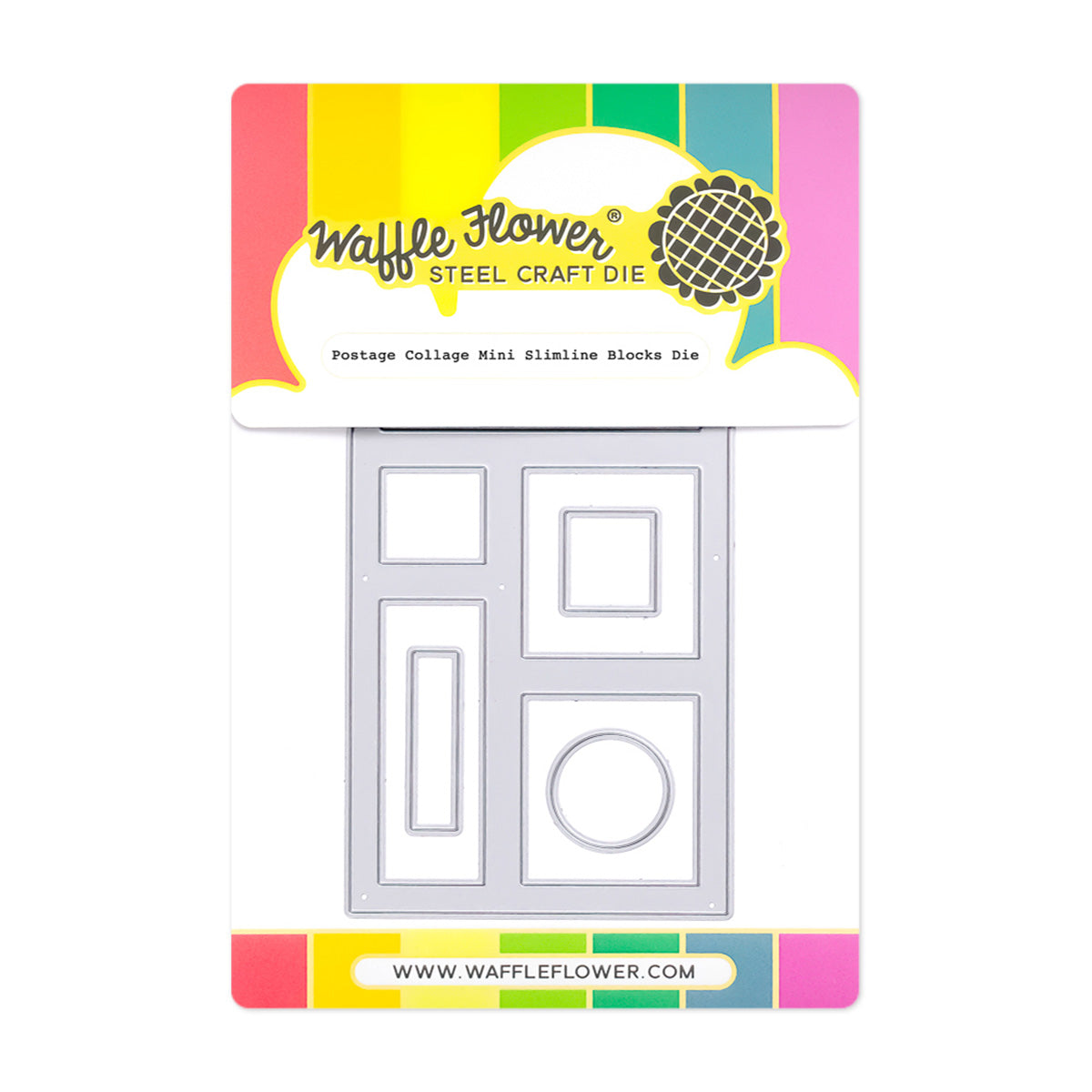 Waffle Flower -Postage Collage Mini Slimline Blocks Die