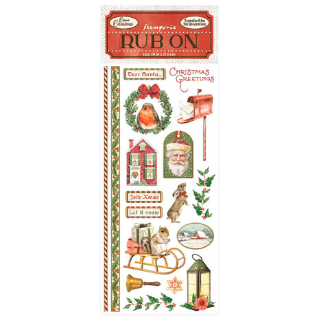 Stamperia - Rub-On 4x8,5 Inch Classic Christmas