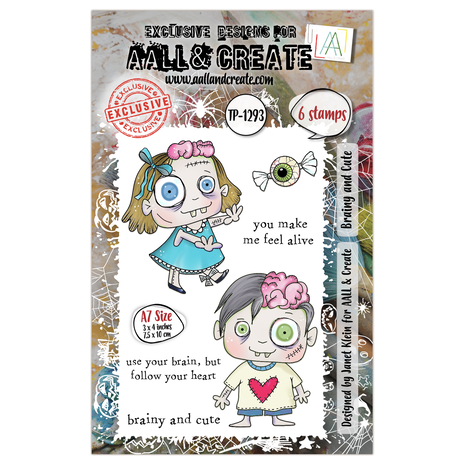 Aall and Create - Witchlets & Weirdlings A7 Stamp Set Brainy and Cute 