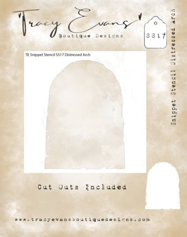 Tracy Evans - Distressed Arch 4x4 Inch Snippet Stencil