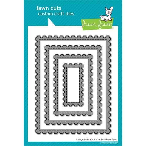 Lawn Fawn - Lawn Cuts Custom Craft Die - Postage Rectangle Stackables Stand-Alone 