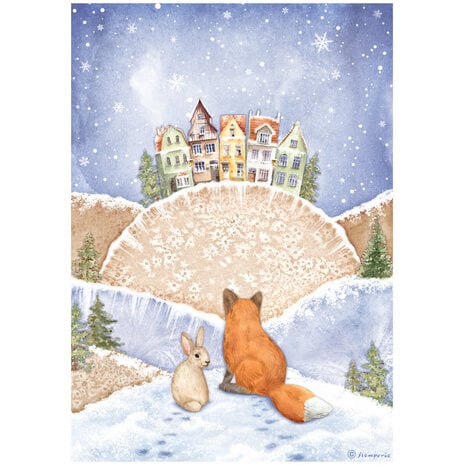 Stamperia - Winter Valley A4 Rice Paper Fox and Bunny