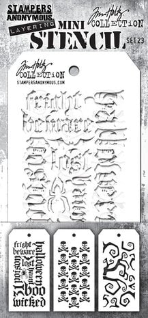 Tim Holtz - Set #23 Tim Holtz Layering Mini Stencil (3pcs)