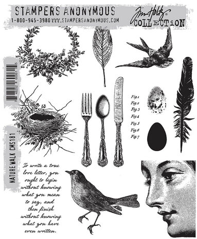 Stampers Anonymous - Nature Walk Tim Holtz Cling Stamps