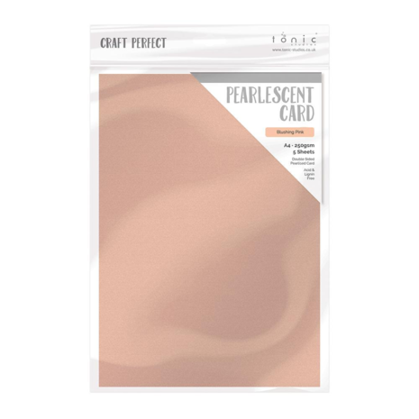 Tonic Craft Perfect - Pearlescent Card A4 Blushing Pink