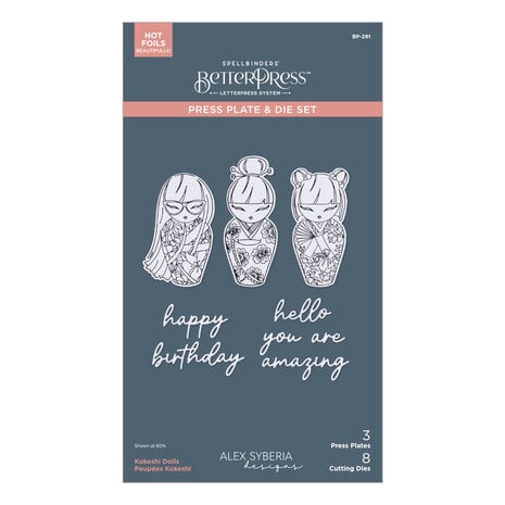 Spellbinders - Spring in Kyoto BetterPress Plate & Die Set Kokeshi Dolls