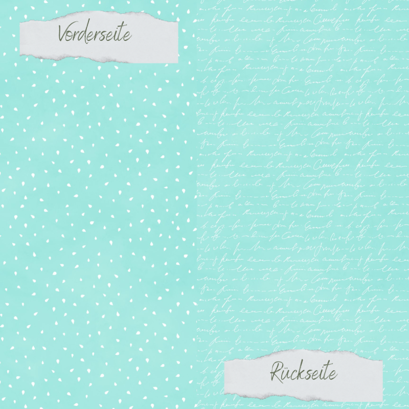 Creative Depot - Designpapier - Basic - Sommerjade - Apfelkernchen + Schrift - Doppelseitig bedruckt 