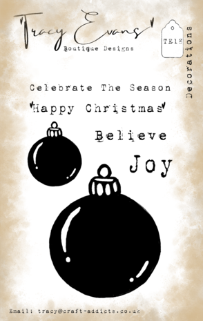 Tracy Evans - Decorations A7 Stamp