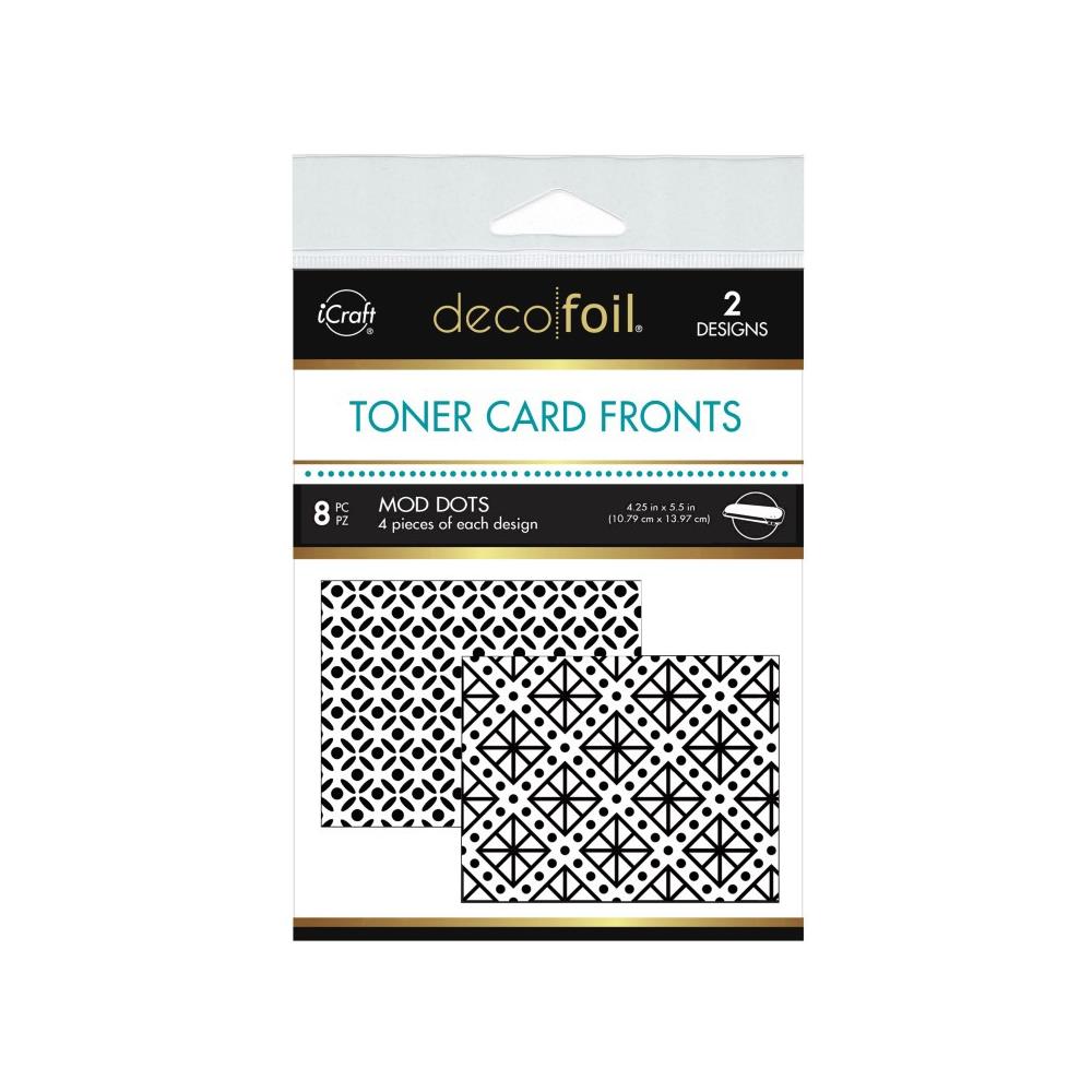 Deco Foil Toner Card Fronts 4.25"X5.5" 8/Pkg -  Mod Dots  Deco Foil Toner Card Fronts 4.25"X5.5" 8/Pkg -  Mod Dots