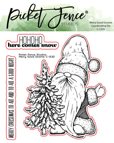 Picket Fence Studios - Merry Good Gnome 4x4 Inch Metal Dies 