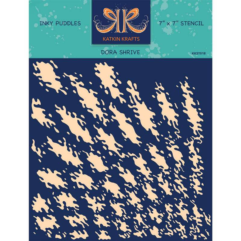 Katkin Krafts Inky Puddles 7 in x 7 in Stencil
