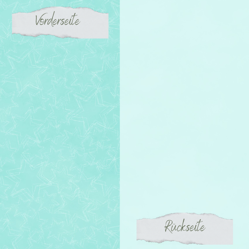 Creative Depot - Designpapier - Basic - Sommerjade - Doodle Sterne + Uni hell - Doppelseitig bedruckt 