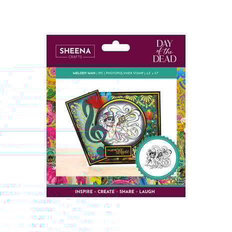 Crafter's Companion - Day of the Dead Clear Stamp Melody Man Crafter's Companion - Day of the Dead Clear Stamp Melody Man