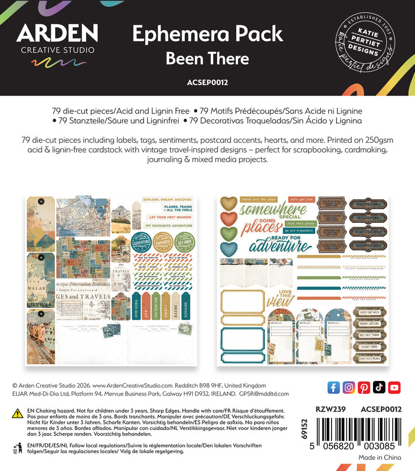 Arden Creative Studio - Been There Ephemera Pack (79pcs) by Katie Pertiet