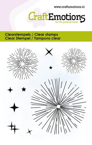 CraftEmotions Clearstamps 6x7cm – Feuerwerk mit Sternen