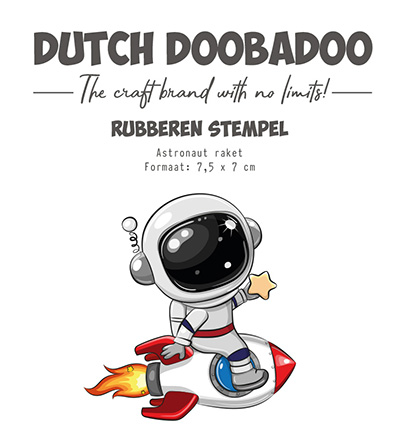 Dutch Doobadoo Rubber stamp Astronaut Raket