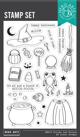 Hero Arts - Hocus Pocus Clear Stamp Set Tricks and Treats
