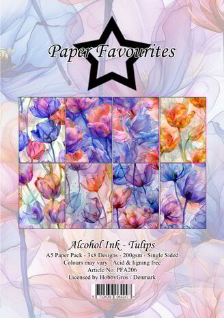 Paper Favourites - Alcohol Ink Tulips A5 Paper Pad