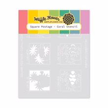 Waffle Flower - Square Postage - Coral Stencil