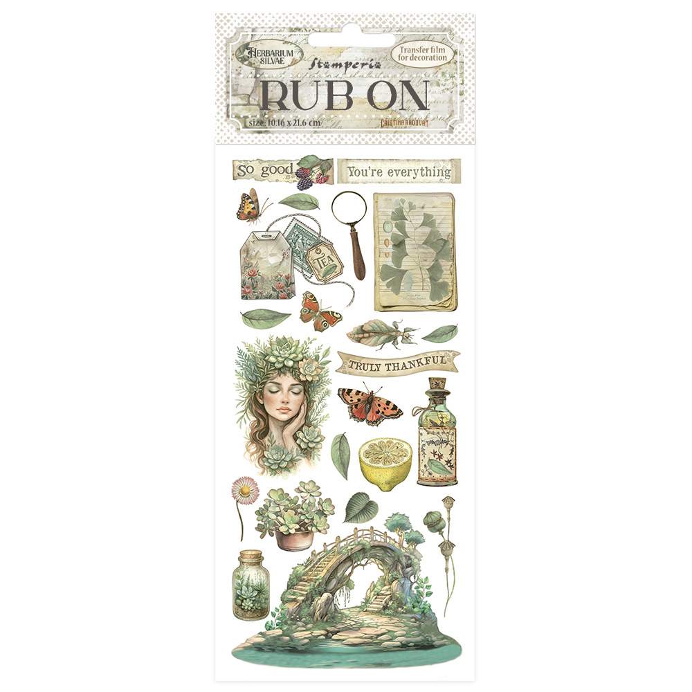 Stamperia - Rub-on cm 10,16x21,6 - Herbarium Silvae bridge