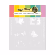 Waffle Flower - Open Book Trio Butterfly Stencil