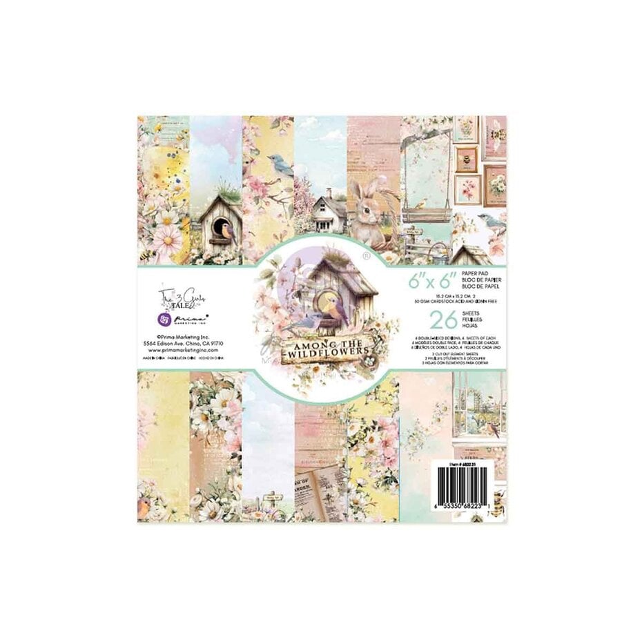 Prima Marketing - Among the Wildflowers 6x6 Inch Paper Pad