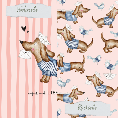Creative Depot -  Designpapier - Designline - Maritimer Dackel - Doppelseitig bedruckt 
