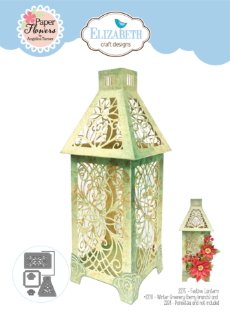 Elizabeth Craft  - Festive Holly Die Festive Lantern Elizabeth Craft  - Festive Holly Die Festive Lantern