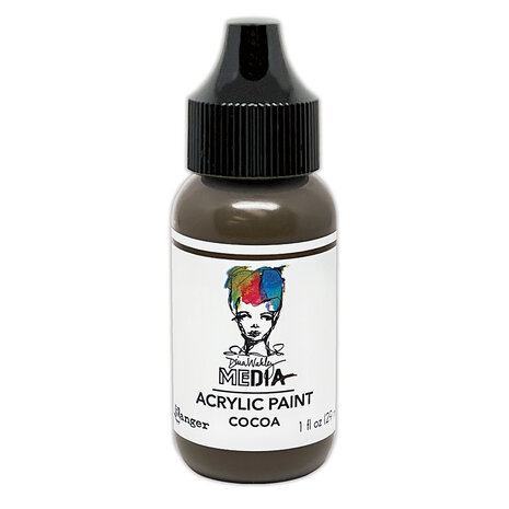 Dina Wakley MEdia Heavy Body Acrylic Paints Cocoa 1 fl oz Dina Wakley MEdia Heavy Body Acrylic Paints Cocoa 1 fl oz